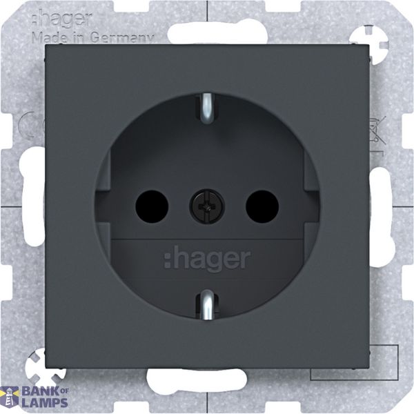 SCHUKO wall socket, Safety Plus, screw terminals, A.x/C.x, anthracite. image 1