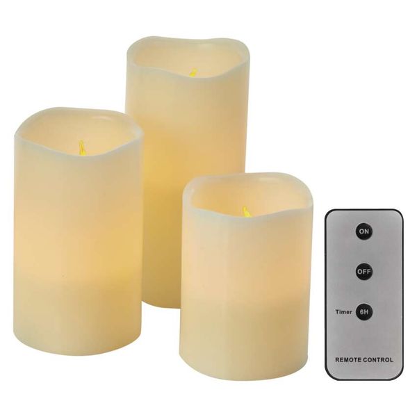 LED decoration – 3x wax candle, 3x 3x AAA, indoor, vintage, controller image 1
