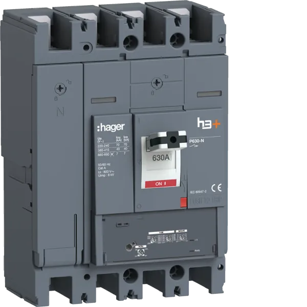 Automatic switch molded box h3+ P630, 4P4D N0-50-100%, 630A, 40kA,LSnI image 1