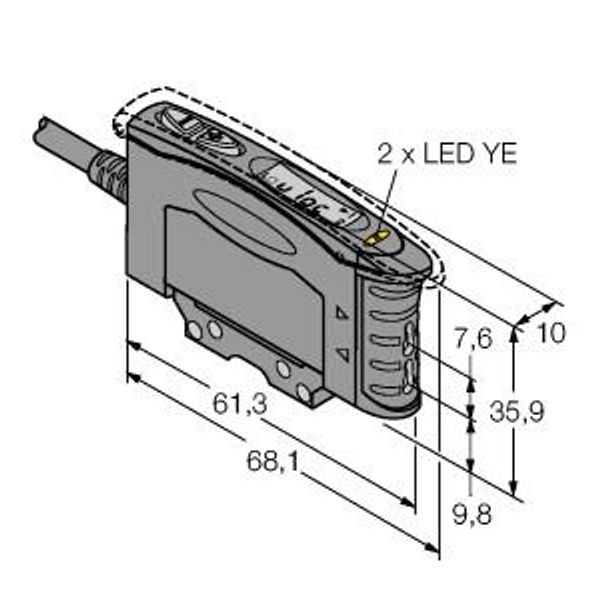 Photoelectric Sensor Photoelectric Sensor for Plastic Fibers   D10IPFP image 1