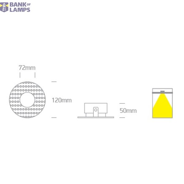 WHITE ADJUSTABLE TRIMLESS GU10 10W DARK LIGHT image 2