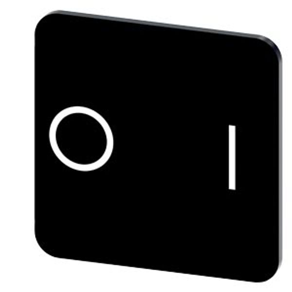 Labeling plate 22x22 mm, black label, icon: O* I image 1