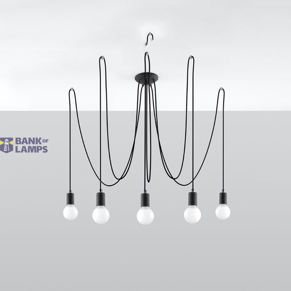 EDISON CHANDELIER 5 BLACK E27 5X60W IP20 image 5