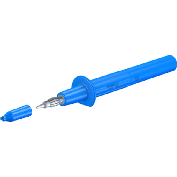 Test probe, socket 4 mm, rigid, 1 kV, blue, 66.9112-23 image 1