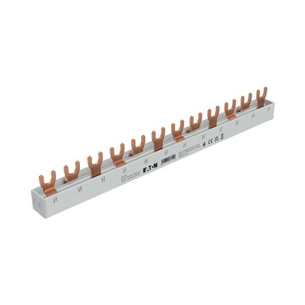 EVGK busbar fork, 3-phase, L1 - L2 - L3, shortenable version with end caps included, 12 module units, 10 mm² image 7