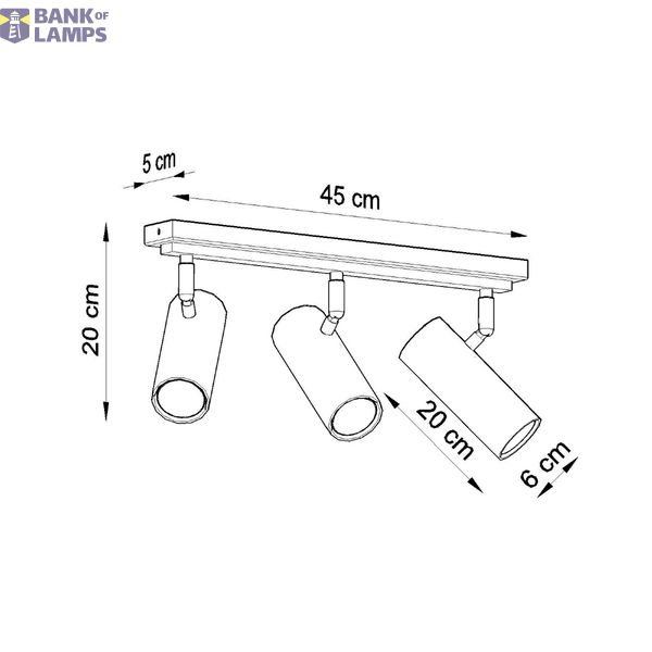 CEILING LAMP DIREZIONE 3 BLACK GU10 3X40W IP20 image 7