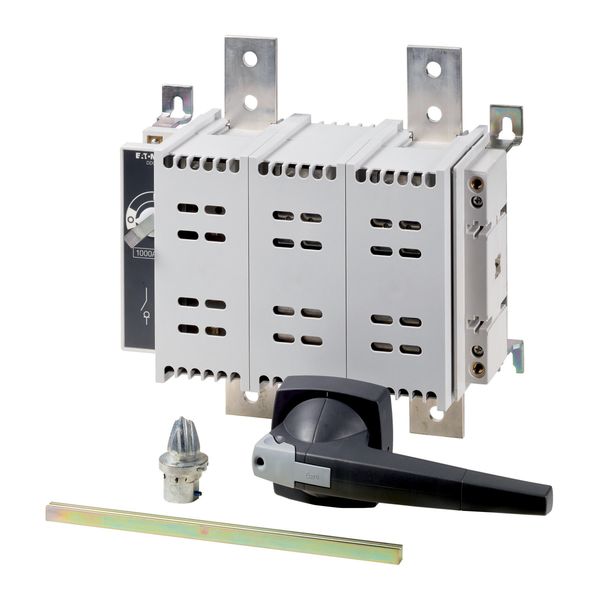 DDC-1000/2/M4/P-G DC switch disconnector, 1000 A, 2 pole, 1 N/O, 1 N/C, with grey knob, rear mounting image 3