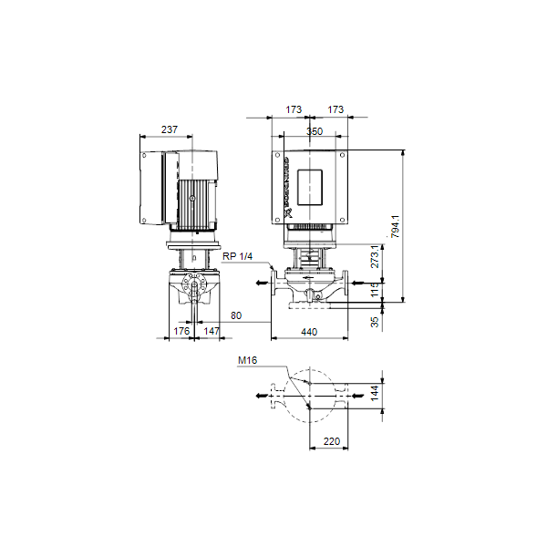 In-line circulator pump TPE 80-330/2-S-A-F-A-BQQE 3X400 50Hz image 3