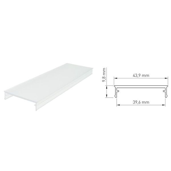 PMMA cover MF flat transparent L-2000mm W-43,9mm H-9,8mm image 1