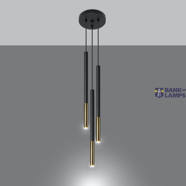 HANGING LAMP MOSAIC 3P BLACK/GOLD G9 3X40W IP20 image 4