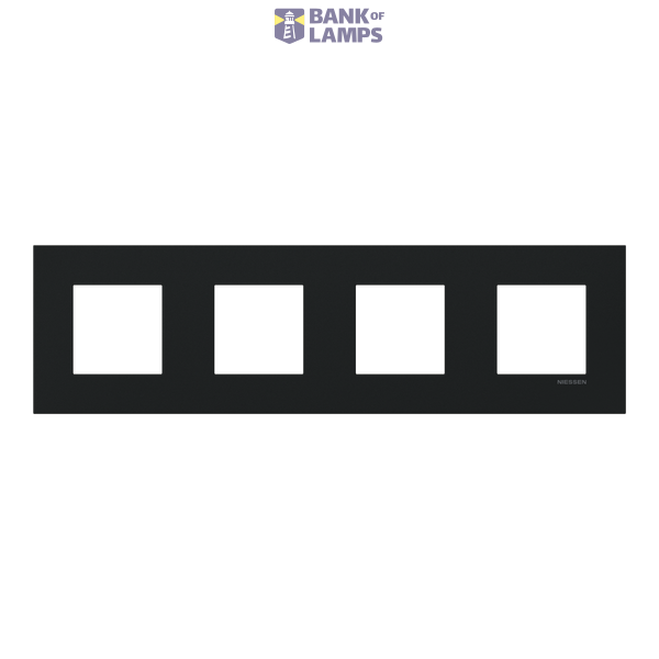 Frame 4-gang / 2+2+2+2-modules - Niessen logo - S - Matt Black image 1