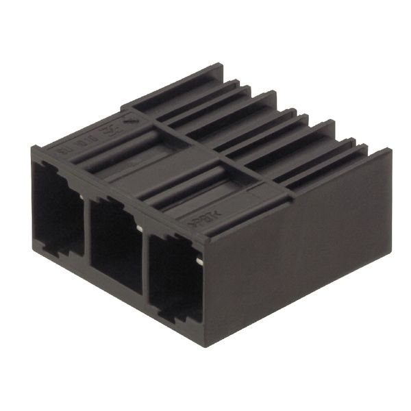PCB plug-in connector, male header, closed side, THT solder connection, 10.16 mm, Number of poles: 4, 90°, Solder pin length (l): 3.5 mm, silver-plated, black, Box image 1