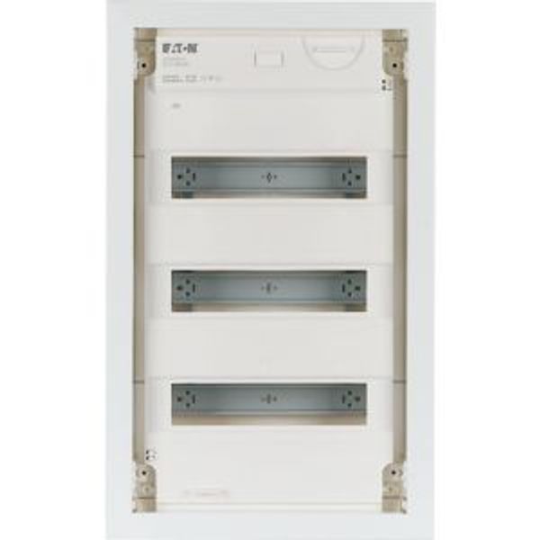 KLV-36HWP-F Hollow wall compact distribution board, 3-rows, flush sheet steel door image 5