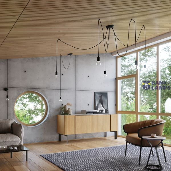 HANGING LAMP EDISON 1 LONG BLACK E27 1X60W IP20 image 5