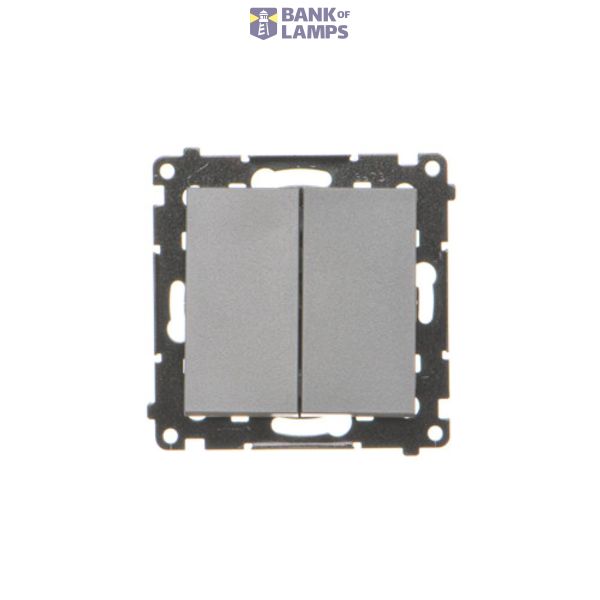 Single pole switch with double push button, 16AX, graphite mat image 1