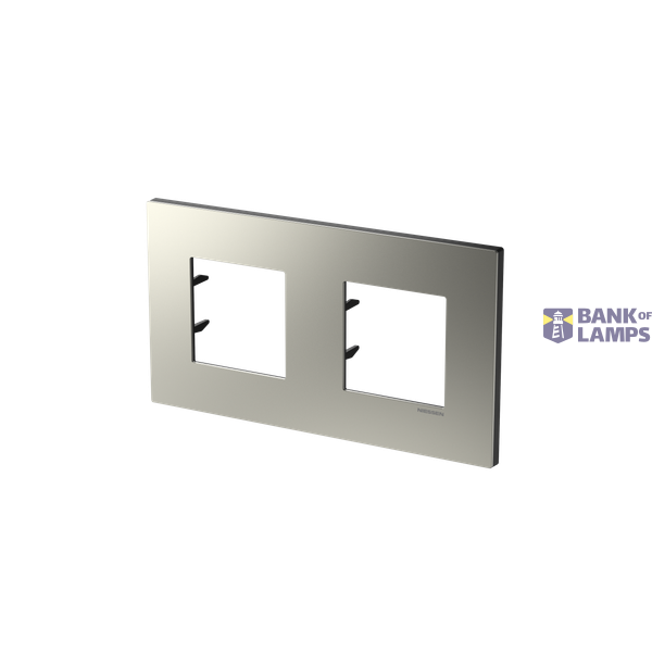 Frame 2-gang / 2+2-modules - Niessen logo - S - Nickel image 2