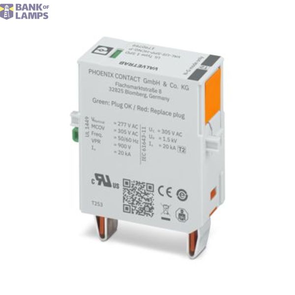 VAL-US-SPP-HCNG-P - Type 2 surge protection plug image 1