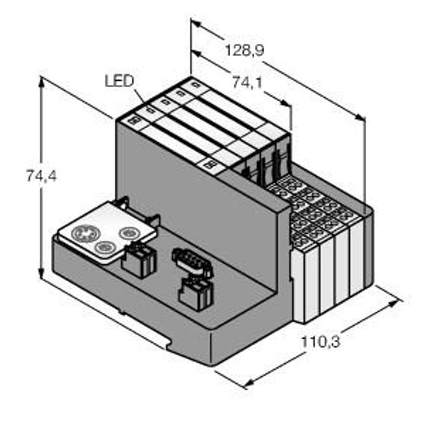 Set for Simple I/O Communication via PROFIBUS-DP in IP20   TI-BL20-DPV1-S-8 image 1