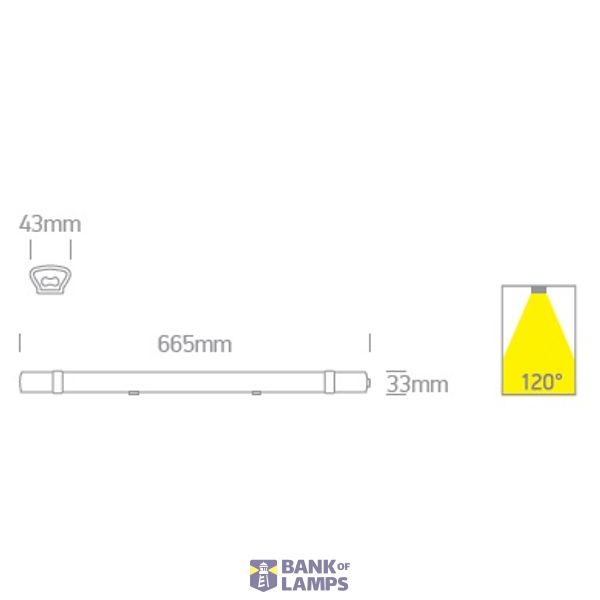 IP65 LED CONNECTABLE 18W CW 665mm 100-240V image 3