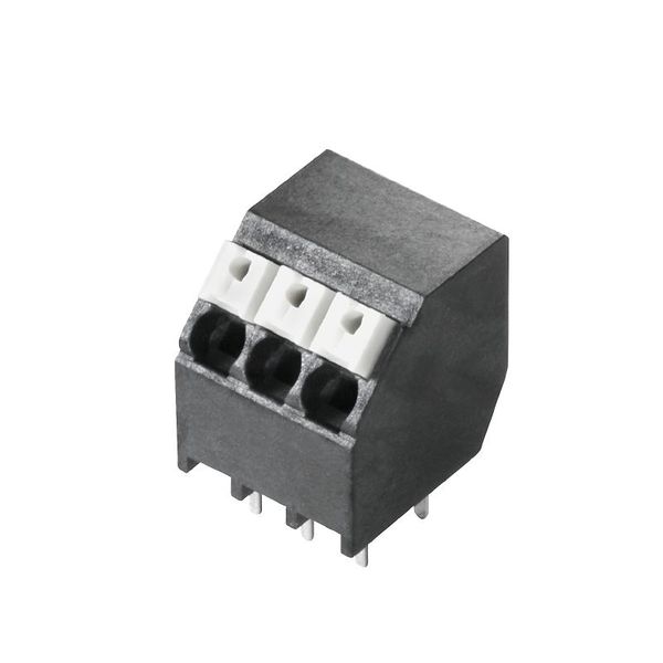 Printed circuit board terminals, 3.81 mm, Number of poles: 5, 135°, Solder pin length (l): 3.5 mm, black, PUSH IN with actuator, Clamping range, max. : 1.5 mm², Tube image 1