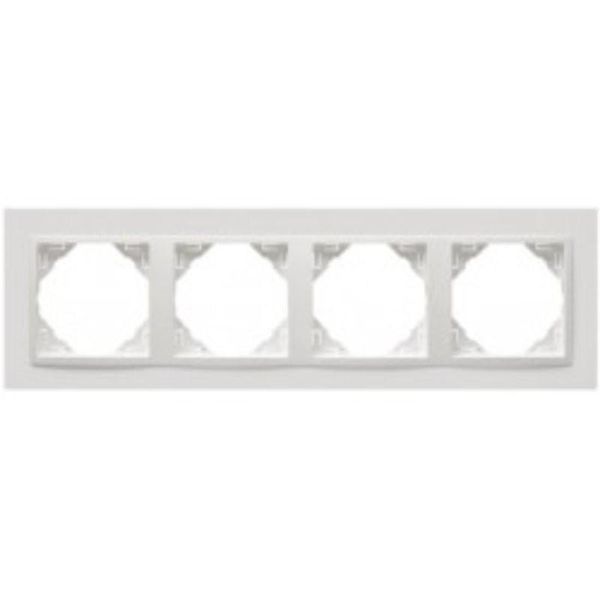 FOUR-GANG FRAME WHITE/WHITE image 1