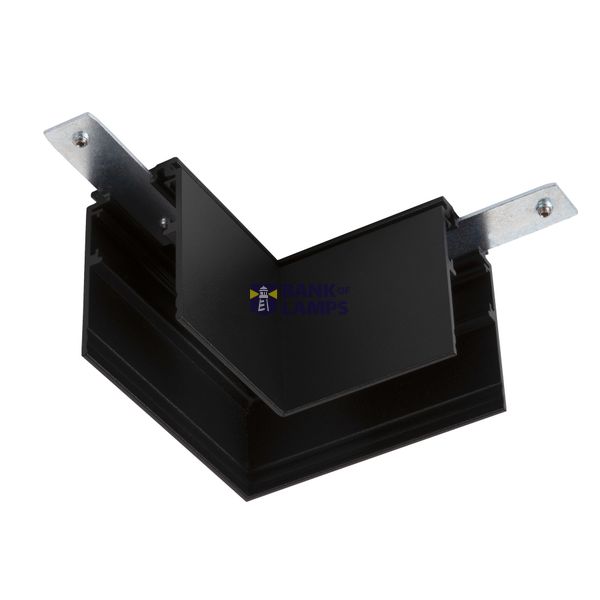 L-connector, 48V TRACK, for mounting track deep, left, black image 1