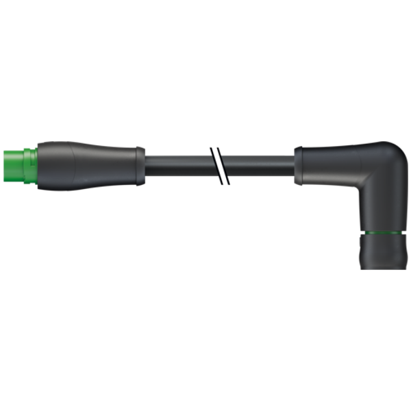 MQ15 male 0° / MQ15 female 90° 600V AC type 3 PUR 6x2.5 bk 2m image 1