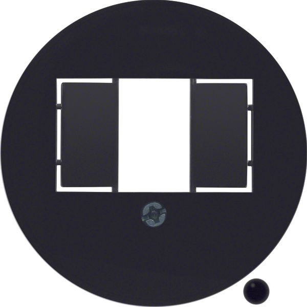 Centre plate TAE cut-out, push-out, 1930/glass/R.classic, black glossy image 1