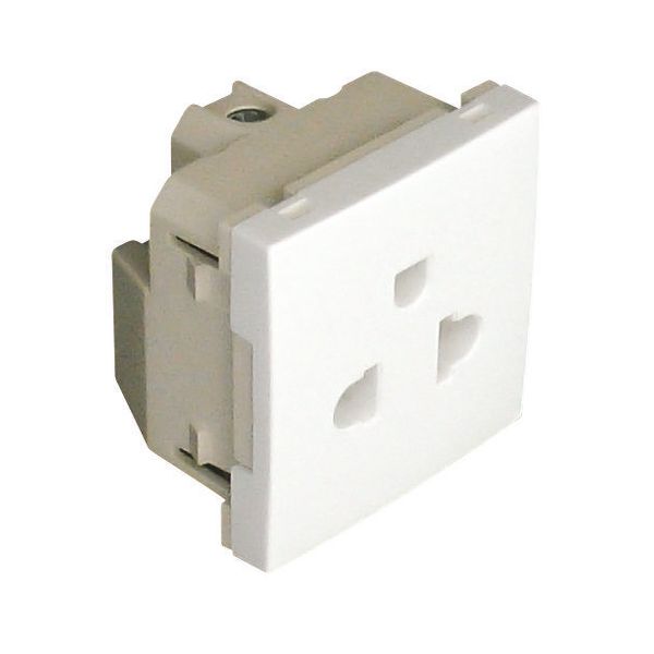 EARTH SOCKET (EURO-USA TYPE)-2 MOD WHITE image 1