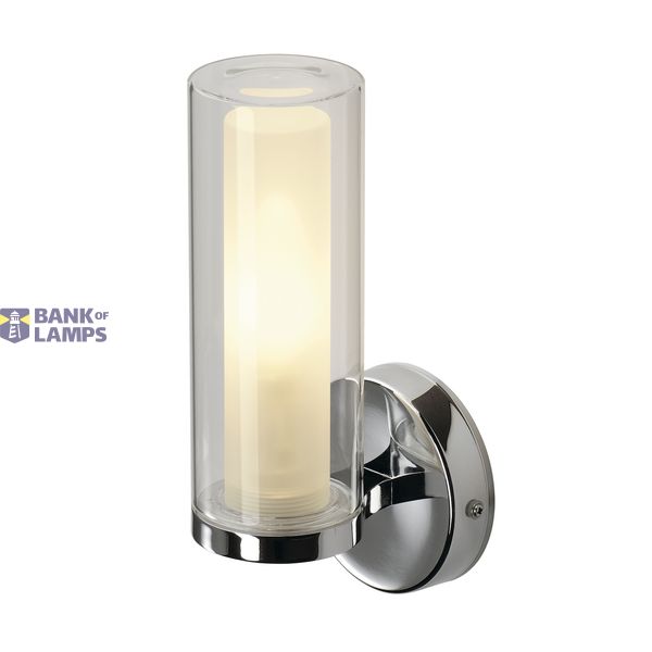 Wall light, WL 105, chrome, double-glass, E14, max. 40W, IP44 image 1