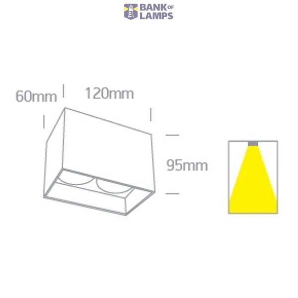 WHITE GU10 2x10W DARK LIGHT image 2