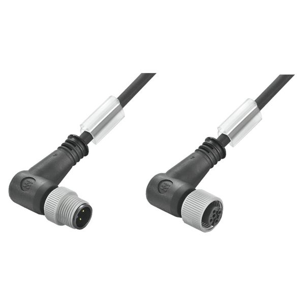 Sensor/actuator line, Connecting line, M12 / M12, Number of poles : 3, 3 m, pin, 90&deg; - socket 90&deg;, Shielded: No, LED: No, Sheath material: PUR, Halogen: No image 2
