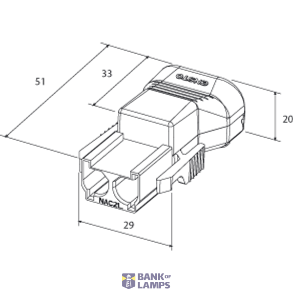 Coupler 2-p plug, str-rel, low, grey image 2
