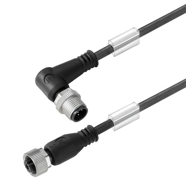 Sensor/actuator line, Connecting line, M12 / M12, Number of poles : 3, 2.5 m, pin, angled - bush straight, Shielded: No, LED: No, Sheath material: PUR, Halogen: No image 1