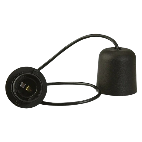 Pendant Lamp Holder 70 cm, 60 W, E27, black, plastic image 1
