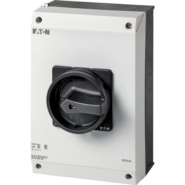P3-63/I4/SVB-SW-NA Main switch, P3, 63 A, surface mounting, 3 pole, STOP function, With black rotary handle and locking ring, UL/CSA image 7