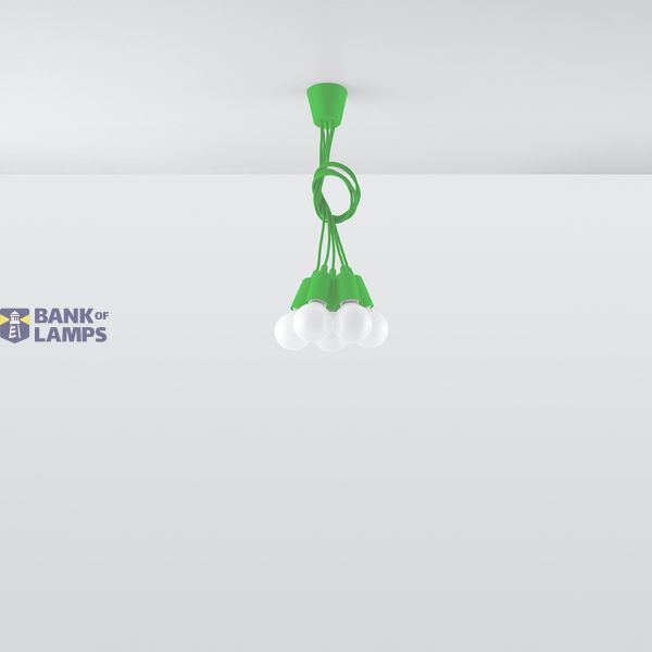 HANGING LAMP DIEGO 5 GREEN E27 5X60W IP20 image 3