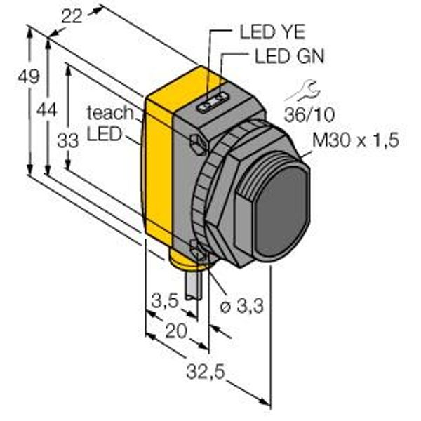 Photoelectric Sensor Diffuse Mode Sensor   QS30EDVQPMA8 image 1