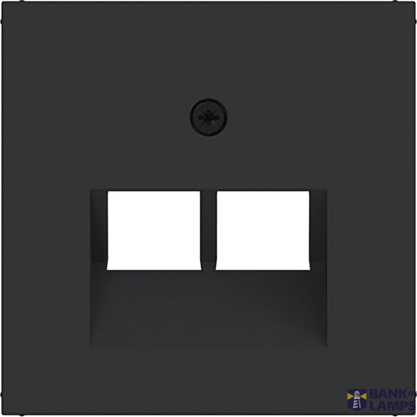 Central PL data socket 2-way, angled output, A.x/C.x, matte black image 1