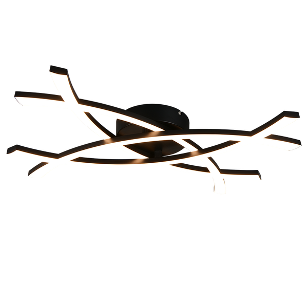 Pollock LED ceiling lamp 60x40 cm matt black image 1