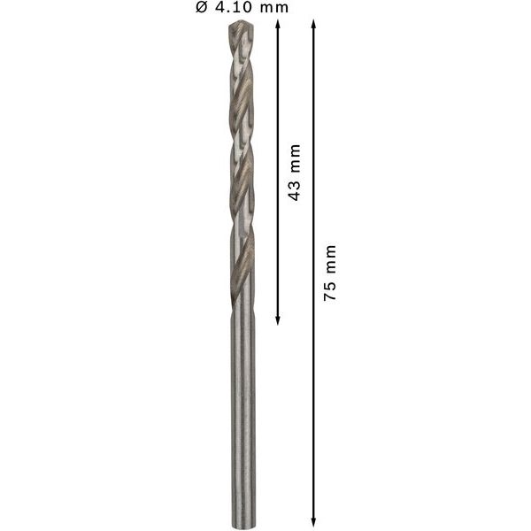 Metal drill bits HSS-G, DIN 338 4,1 x 43 x 75 mm 10 pcs. image 3