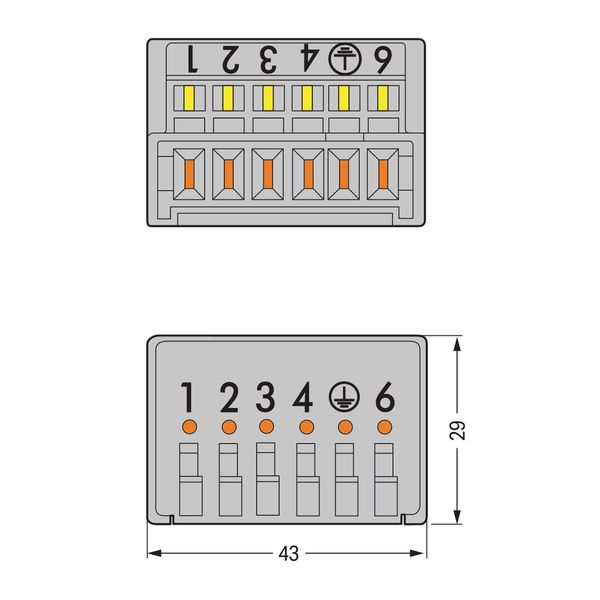 Male connector 6-pole orange image 3