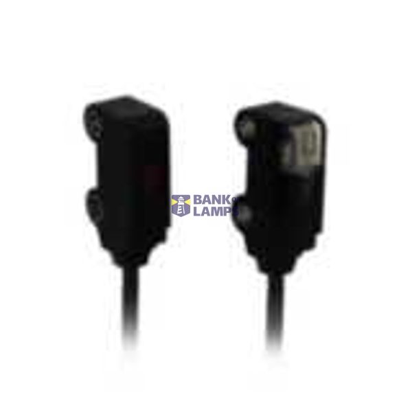 Photoelectric sensor, side view, through-beam 0,3m, Dark-ON, NPN, 2m cable (requires M3 screw & bracket) E3T 1292B image 1
