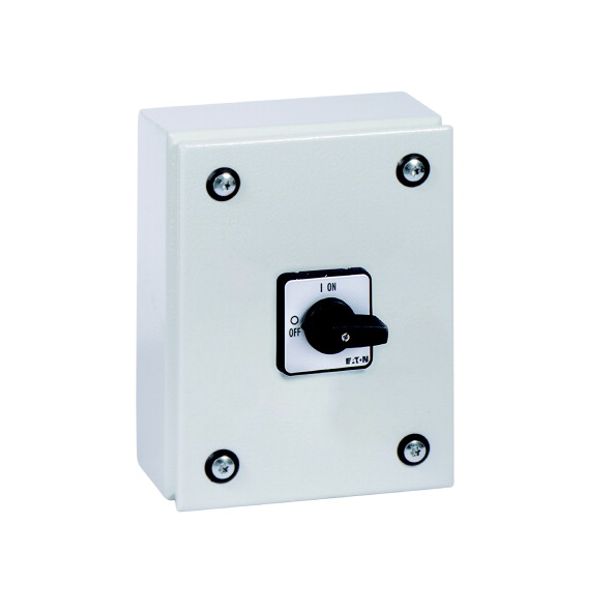 P1-32/SE1 On-Off switch, P1, 32 A, 3 pole, surface mounting, with black thumb grip and front plate, in steel enclosure image 4