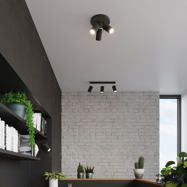 RING CEILING LAMP 3P BLACK GU10 3X40W IP20 image 5