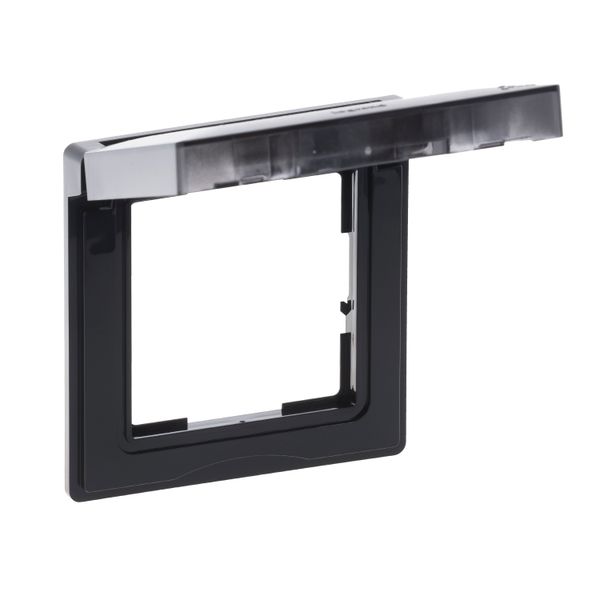 1-GANG PLATE IP44 BLACK image 1