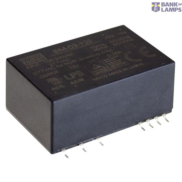 IRM-03-5 Switching power supply, module, 3W, 5V, 0.6A PCB, MEAN WELL image 1