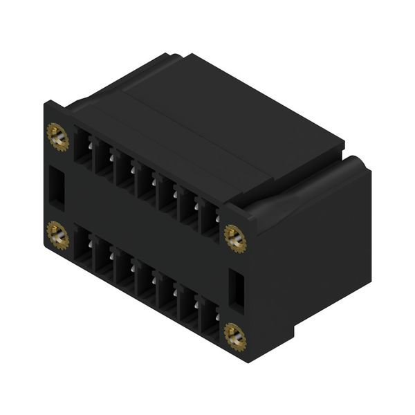 PCB plug-in connector, male header, Flange, THT/THR solder connection, 3.81 mm, Number of poles: 14, 90°, Solder pin length (l): 3.2 mm, tinned, black, Box image 4