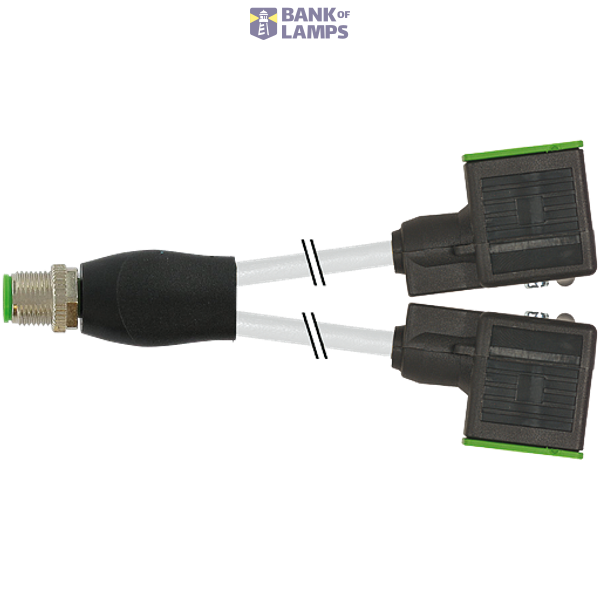 M12 male recept. rear / M12 female 0° A-cod. PUR 4x0.34 gy 1m image 4