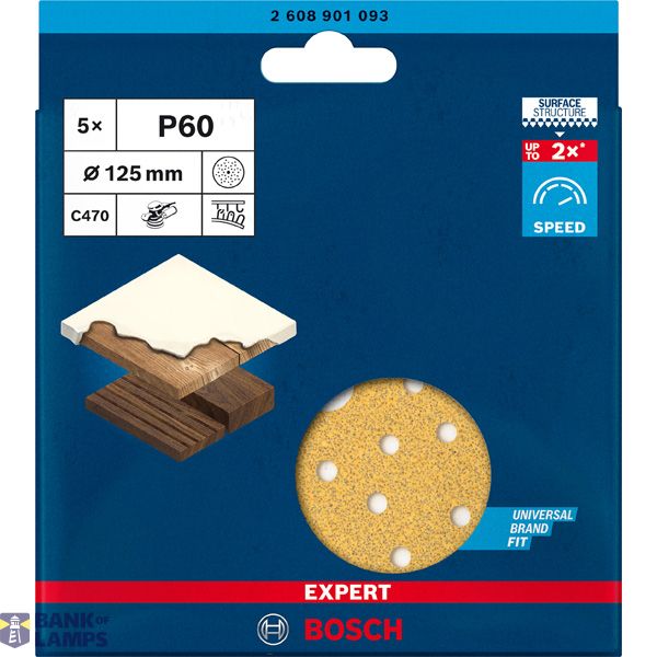 EXPERT C47 Sandpaper with multihole for Random Orbital Sanders 125 mm, G 6 5-pc image 2